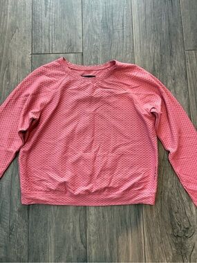 Koral Pink Bubble-Texture Crewneck Sweater